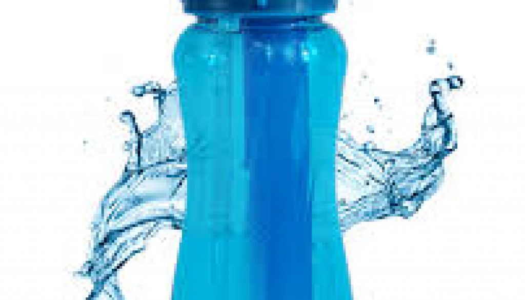 Water Bottle Blue with water splash